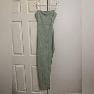 Windsor Sage Green Sparkle Spaghetti Strap Maxi Dress